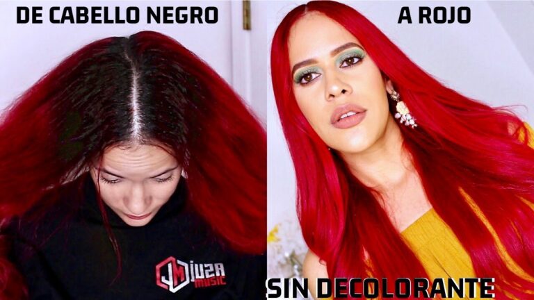 Tinte rojo en pelo negro sin decolorar